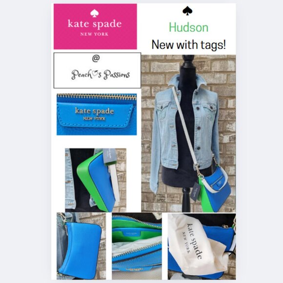 Kate Spade Hudson Color blocked Summer Night Multi Blue Green Crossbody … - Picture 2 of 9